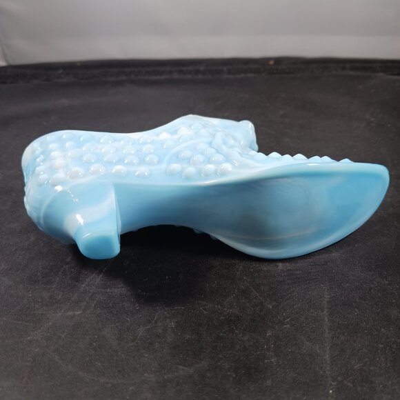 Vintage FENTON Hobnail Baby Blue Shoes Mini Glass - Picture 5 of 8